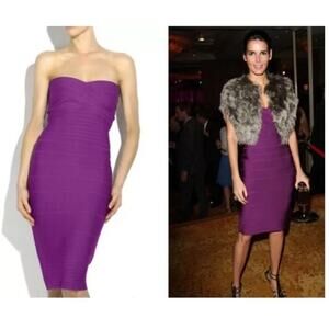Strapless Herve Leger Bodycon size XS, 
Style HLTD6253 Magenta